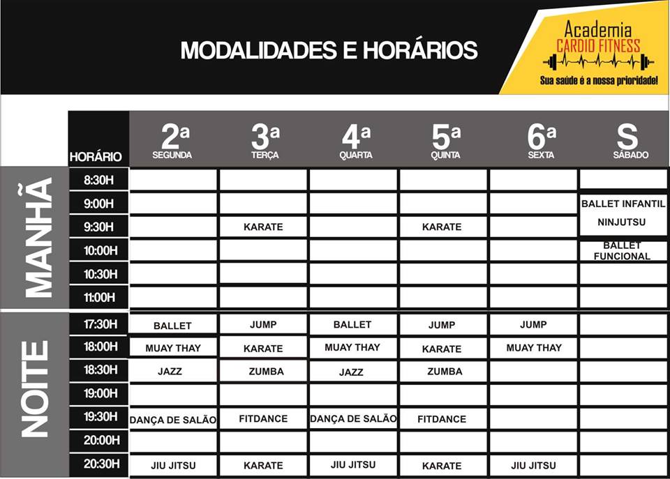 Quadro de Horário